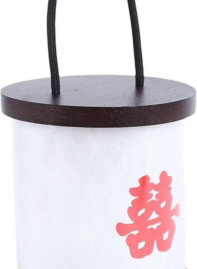 فانوس طاولة خشبي محمول قابل لإعادة الشحن، مصباح ليلي باللمس عبر USB، حرف السعادة المزدوجة الصيني - Image 4